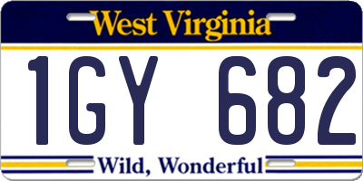 WV license plate 1GY682