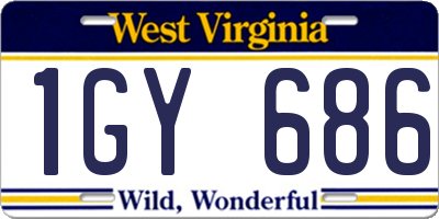 WV license plate 1GY686
