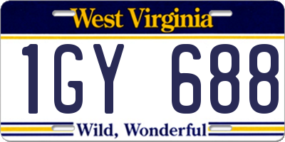 WV license plate 1GY688