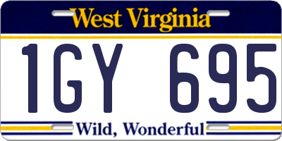 WV license plate 1GY695