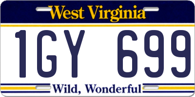 WV license plate 1GY699
