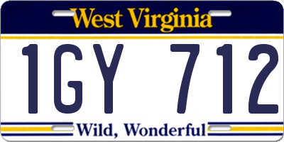 WV license plate 1GY712