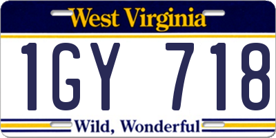 WV license plate 1GY718