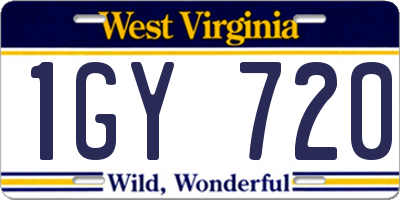 WV license plate 1GY720
