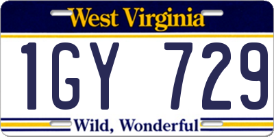 WV license plate 1GY729
