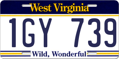 WV license plate 1GY739