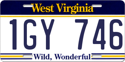 WV license plate 1GY746
