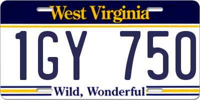 WV license plate 1GY750