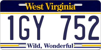 WV license plate 1GY752