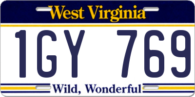 WV license plate 1GY769