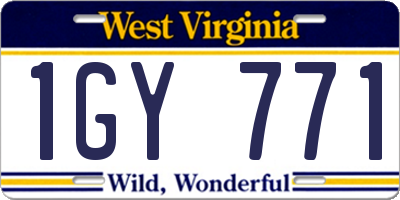 WV license plate 1GY771