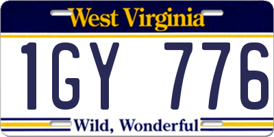 WV license plate 1GY776