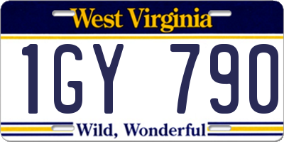 WV license plate 1GY790
