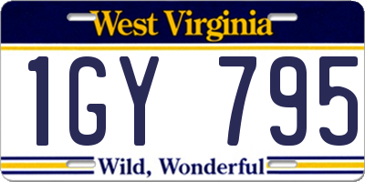 WV license plate 1GY795
