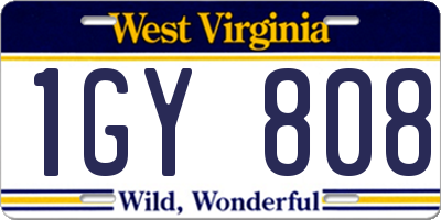 WV license plate 1GY808
