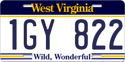 WV license plate 1GY822