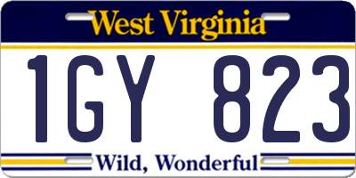 WV license plate 1GY823