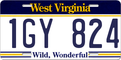 WV license plate 1GY824