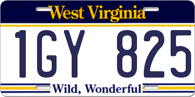 WV license plate 1GY825