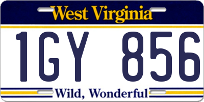 WV license plate 1GY856