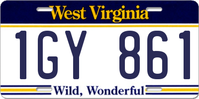WV license plate 1GY861