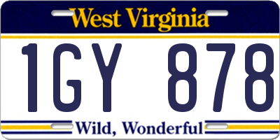 WV license plate 1GY878