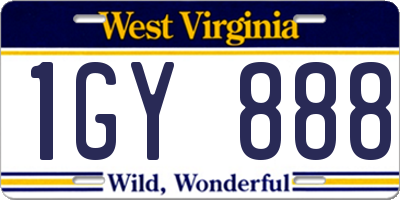 WV license plate 1GY888