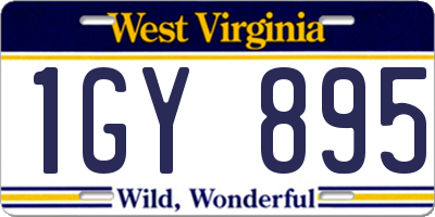 WV license plate 1GY895