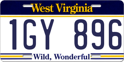WV license plate 1GY896