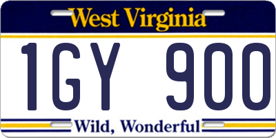 WV license plate 1GY900