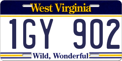 WV license plate 1GY902