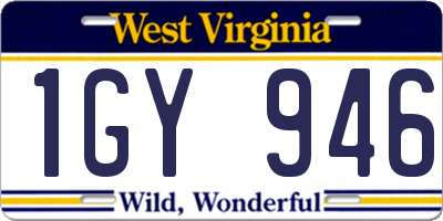 WV license plate 1GY946