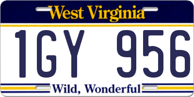 WV license plate 1GY956