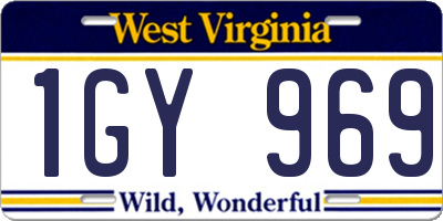 WV license plate 1GY969