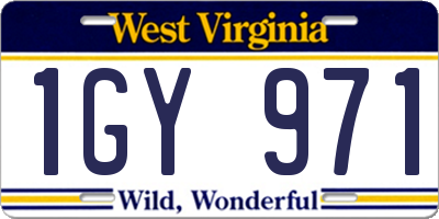 WV license plate 1GY971