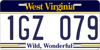 WV license plate 1GZ079