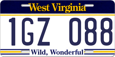 WV license plate 1GZ088