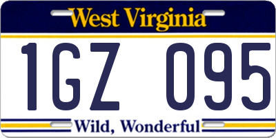 WV license plate 1GZ095