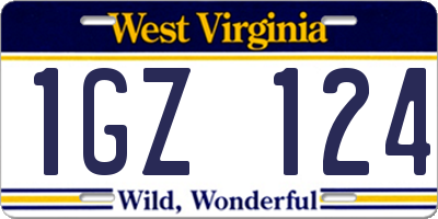 WV license plate 1GZ124