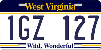 WV license plate 1GZ127