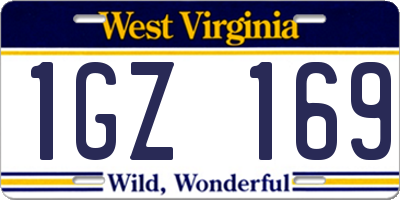 WV license plate 1GZ169
