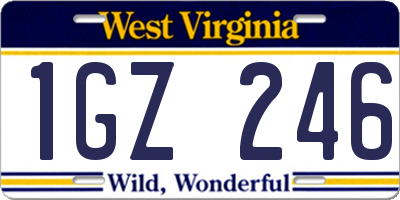 WV license plate 1GZ246