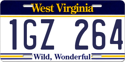 WV license plate 1GZ264