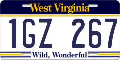 WV license plate 1GZ267