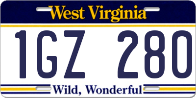 WV license plate 1GZ280
