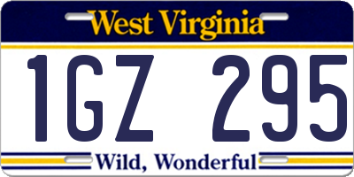 WV license plate 1GZ295