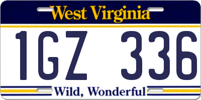 WV license plate 1GZ336