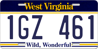 WV license plate 1GZ461