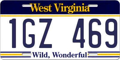 WV license plate 1GZ469