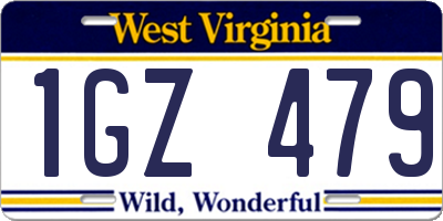 WV license plate 1GZ479